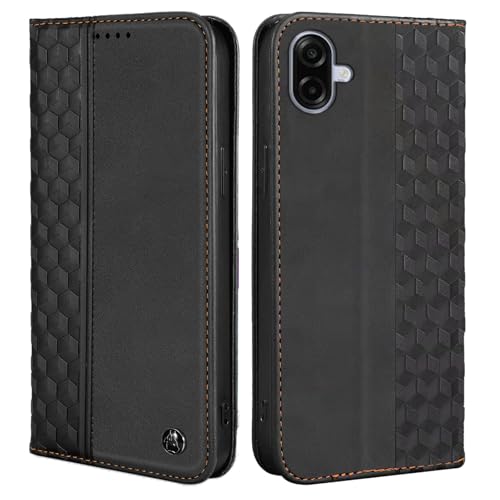 Wallet Case for Samsung Galaxy A07/A06 5G 6.7 inch 2025/2024 - PU Leather Flip Cover with Card Holder Slots, Strong Magnetic Folio Phone Case, Black - color: Black, size: Samsung Galaxy A07/A06 6.7"