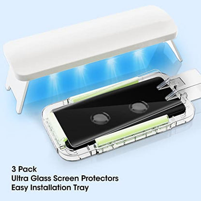 Ni-SHEN 3 Pack Galaxy S23 Ultra Screen Protector Tempered Glass 3D Curved Edge 100% Fingerprint Unlocking, Scratch & Impact Protection HD Clear & Smooth Touch for Samsung S23 Ultra - size: S23 Ultra Screen Protector