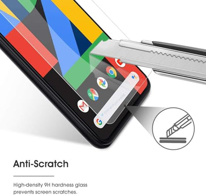 OMOTON [4 Pack] Screen Protector Compatible with Google Pixel 4XL, Tempered Glass Screen Protector for Google Pixel 4 XL 2019 Released, Scratch Resistant/Case Friendly - size: Pixel 4 XL - 6.3 Inch