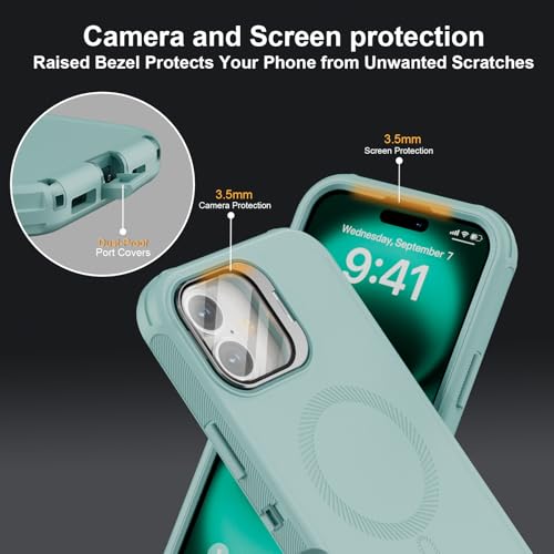 Follaroma for iPhone 16 Case with Magnetic,Heavy Duty Case,6.1'',Mint - color: Mint, size: iPhone 16 6.1''