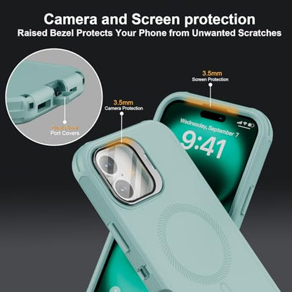 Follaroma for iPhone 16 Case with Magnetic,Heavy Duty Case,6.1'',Mint - color: Mint, size: iPhone 16 6.1''