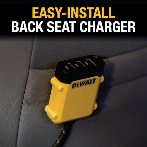 DEWALT Heavy Duty 72W 5 Port USB Car Charger Multiport, iPhone 17 Multi USB