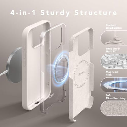 GONEZ Magnetic for iPhone 15 Pro Case, Silicone Cover Stone - color: A-Stone, size: Iphone 15 Pro