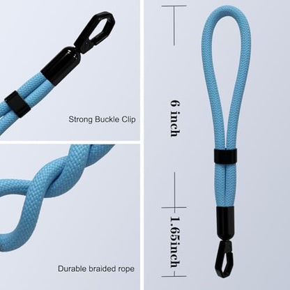 Phone Lanyard, 2 Pack Adjustable Cell Phone Lanyard Hand Phone Wrist Strap with Tether Tabs for Smartphones - color: Bright Blue