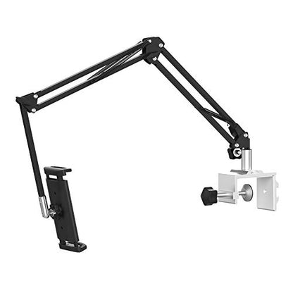 Heavy Duty Phone/Tablet Metal Holder Universal Mobile Cell Smartphone Mount Lazy Bracket 360° Rotation Gooseneck Clamp Stand Flexible Long Arm (Black, 3-Section) - color: Black, size: 3-Section
