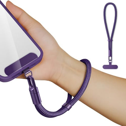 saxsion Lanyard for Phone, Self-Locking Phone Wrist Strap with 0.4mm Ultra-Thin Clip & 360° Hook, Anti-Drop and anti theft phone Strap (Purple) - color: Purple