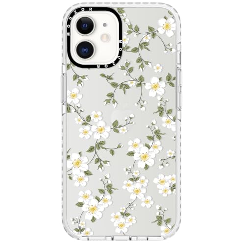 Cute Phone Case Compatible with iPhone 12, Vine Flowers iPhone 12 Pro Case, Aesthetic Floral Pattern Soft TPU Shockproof Bumper Cover for Girls Women - size: iPhone 12/12 Pro