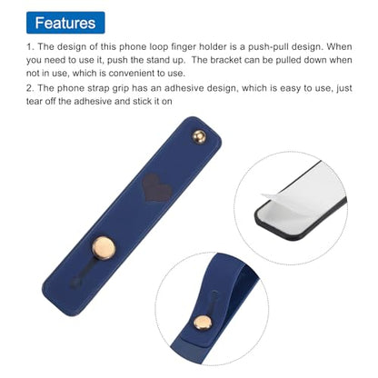 MECCANIXITY 2 Pcs Phone Loop Finger Holder Silicone Phone Strap Grip Holder Cell Phone Grip Stand for Most Smartphones Purple,Dark Blue - color: Purple,Dark Blue