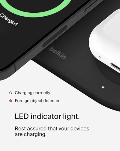 Belkin Qi2 15W Magnetic Wireless Charging Pad, 3 in 1 Fast Charger - color: Black, style: 3 in 1