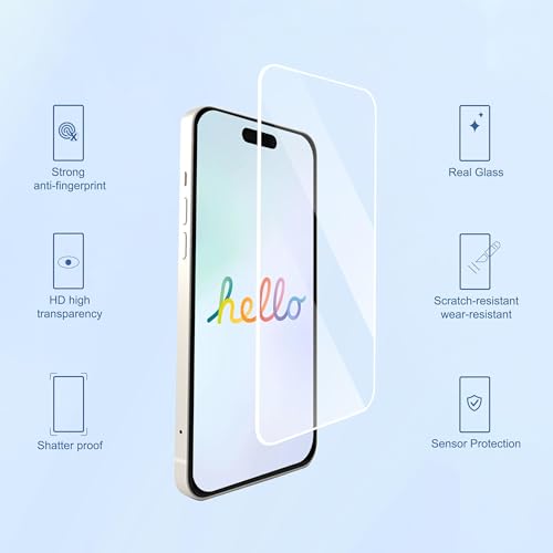 Ailun 3 Pack Screen Protector for iPhone 17 [6.3 inch] + 3 Pack Camera Lens Protector with Installation Frame and 3 Pc Privacy Screen Protector for iPhone 17