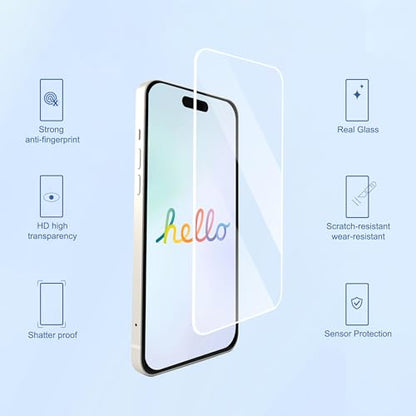 Ailun 3 Pack Screen Protector for iPhone 17 [6.3 inch] + 3 Pack Camera Lens Protector with Installation Frame and 3 Pc Privacy Screen Protector for iPhone 17