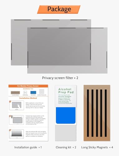 2 Pack- 32 Inch 16:9 Magnetic Privacy Screen for Frameless Computer Monitor - size: 32 Inch (Diagonal) - 16:9 Aspect Ratio
