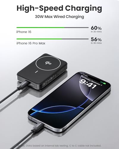 PISEN 3C Wireless Power Bank - 10000mAh Qi2 Wireless Portable Charger 30W 3C Certified Qi2 Power Bank with Stand Airplane Safe Magnetic CCC Travel Portable Charger for iPhone 17/16/15/14/13/12 Series