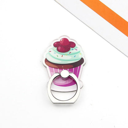 4Pack Cute Phone Ring Grip, Funny Donuts Popcorn Ice Cream Hamburg Chips Cake 360 Rotation Finger Ring Holder Mount Stand Kickstand (Ice Cream)