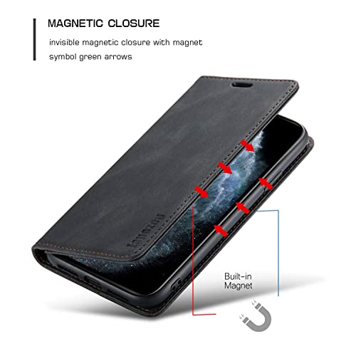 japezop iPhone 11 Pro Max Wallet Case with Card Holder[RFID Blocking],Kickstand,Leather Magnetic Flip Case with RFID Blocking,Flip Case for iPhone 11 Pro Max 6.5 inch(Black) - color: Black, size: iPhone 11 Pro Max 6.5 Inch