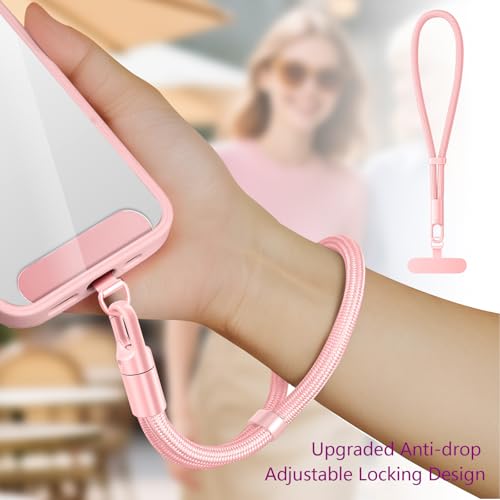 Shugahn Phone Lanyard 2 Pack - Anti-Theft Adjustable Cell Phone Crossbody Neck & Wrist Strap with 2 Metal Tabs, Secure Fit for Most phone Cases, (Fits iPhone/Samsung/Google) - color: Pink