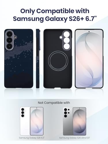 Magnetic Ultra Thin 600D Aramid Fiber Case for Samsung Galaxy S26 Plus | Woven Aramid Fiber, ultra-thin Caseless Feel, compatible with MagSafe,wireless charging friendly, slim fit,Star River - color: Star River