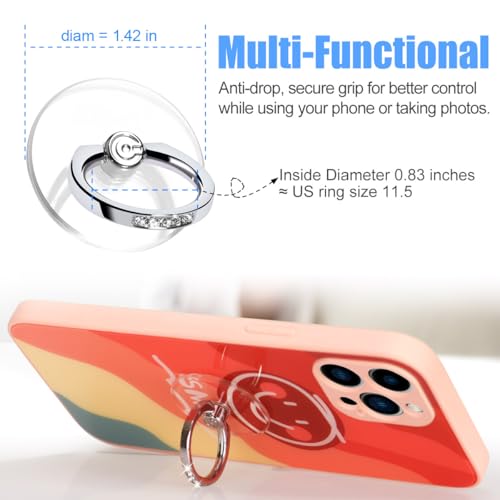Transparent Phone Ring Holder Grip - EI Sonador Clear Cell Phone Ring Stand Holder Finger Grip Kickstand 360° Rotation, Compatible with Most of Phones, Tablets and Case (2 Gold Diamond) - color: 2 Gold Diamond