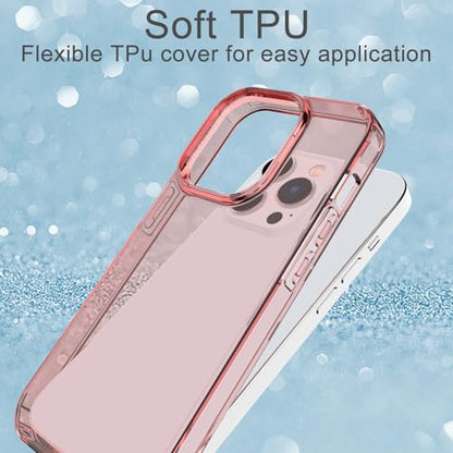 Phone Case for iPhone 14 Pro Clear, [Crystal Clear][Non-Yellowing] Slim Shockproof Reinforced Drop Protective Flexible TPU Back Cover Phone Case for iPhone 14 Pro Protective Case(Pink) - color: Pink