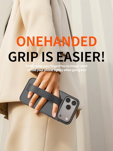 for iPhone 17 Pro Max Case with Elastic Hand Strap and Finger Ring Grip - color: Black, size: iPhone 17 Pro Max