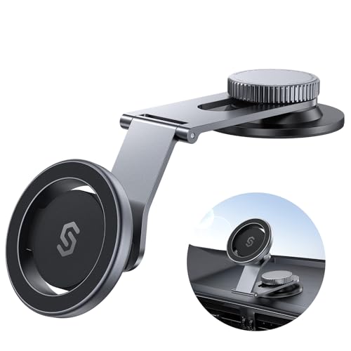 SYNCWIRE MagSafe Car Mount for Dashboard,Foldable Aluminum Arm,Space Gray - color: Space Gray