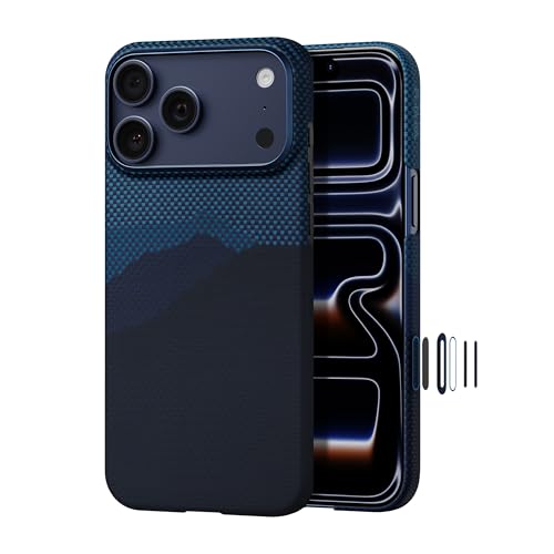 pitaka for iPhone 17 Pro Case 6.3" with Camera Control Button, Compatible with MagSafe, Ultra-Slim Case with Caseless Touch Feeling, 1500D Aramid Fiber Woven, Over the Horizon - color: Over the Horizon