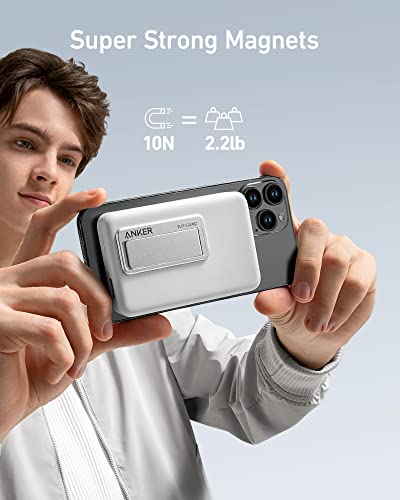 Anker 633 Magnetic Power Bank with Stand, 10,000mAh Portable Charger - color: White