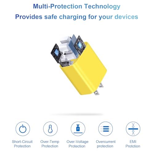iPhone Charger Fast Charging 10FT 20W USB C Charger Block Super Fast Charger Cable Compatible with iPhone14/14 Pro Max/13/13Pro/12/12 Pro/11,iPad(Yellow - color: Yellow, size: 10FT