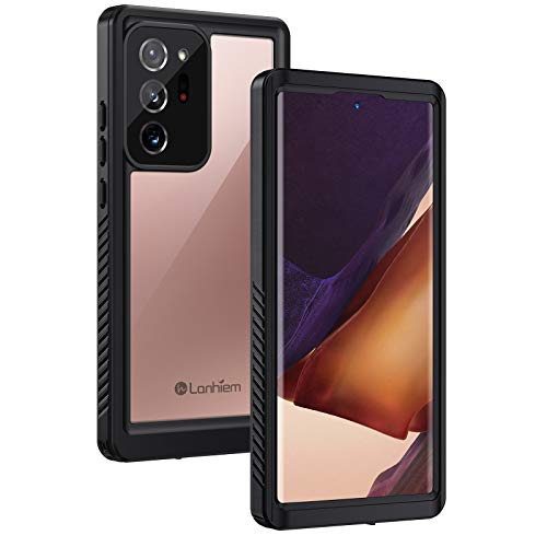 Lanhiem Galaxy Note 20 Ultra Case, IP68 Waterproof Dustproof Shockproof Case with Built-in Screen Protector, Full Body Sealed Underwater Protective Cover for Samsung Note 20 Ultra 6.9 inch, Black - size: for Note 20 Ultra