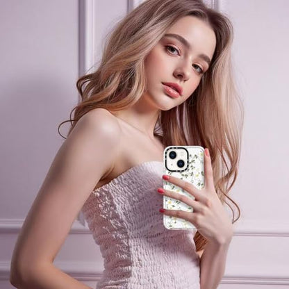 Cute Phone Case Compatible with iPhone 13, Vine Flowers iPhone 14 Cases, Aesthetic Floral Pattern Soft TPU Shockproof Bumper Cover for Girls Women - size: iPhone 13/14