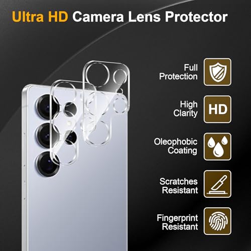 2 Pack Privacy Screen Protector for Samsung Galaxy S25 Ultra With 2 Pack Camera Lens Protector, Anti Spy Tempered Glass Film, 9H Hardness, Black Protector, Anti-Scratch, Bubble Free - size: Galaxy S25 Ultra FK22