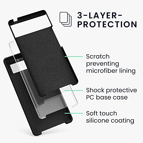 kwmobile Case Compatible with Google Pixel 6 Case - TPU Silicone Phone Cover with Soft Finish - Black - color: black, size: Pixel 6