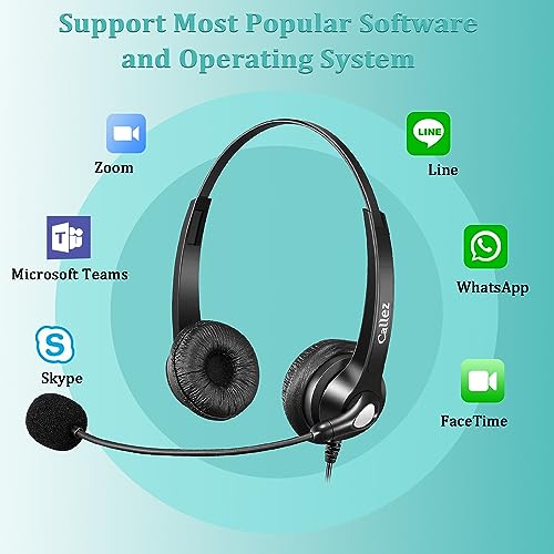 Callez 3.5mm Headset with Microphone Noise Cancelling for Cell Phone PC - color: Gray-Binaural