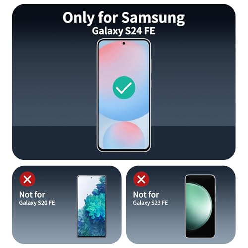 Privacy Screen & Camera Lens Protector for Samsung Galaxy S24 FE, Anti-Spy Tempered Glass, Dark Private Black Protection, 9H Hardness Anti-Scratch 2.5D Curved Edges Case-Friendly, 3 Pack Each - color: S24 FE Black