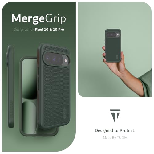 TUDIA for Google Pixel 10 / Pixel 10 Pro Cases 2025 MergeGrip Case – [Military Grade Drop Tested] Dual Layer Rugged Slim Shockproof Heavy Duty Protective Phone Cover - Pine Green - color: Pine Green, size: Pixel 10 / 10 Pro