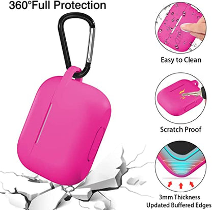 Lerobo for AirPod Pro Case, Soft Silicone Cover with Keychain, Rose Pink - color: Rose Pink