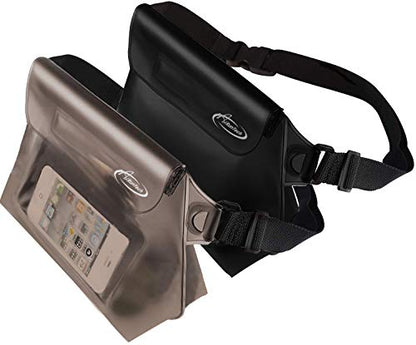 AiRunTech Waterproof Fanny Pack, Beach Cruise Vacation Essentials, Waterproof Pouch Protect Phone Passport Valuables Dry Safety, Paddle Board Kayaking Boating Swimming Accessories-2 Pack（Gray + Black） - color: Black+Grey