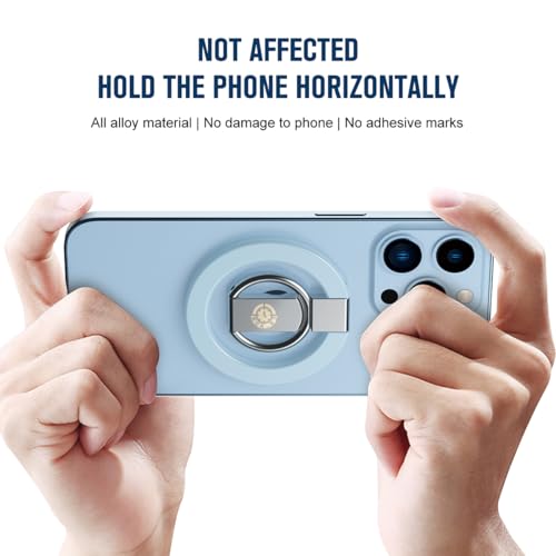 White Minimalist Magnetic Phone Ring Holder Ultra-Slim Kickstand iPhone 11-17 Pro Max Samsung Galaxy Pixel Anti-Drop Grip 360° Adjustable Finger Loop Wireless Charging Compatible Lightweight - color: White Metal Holder
