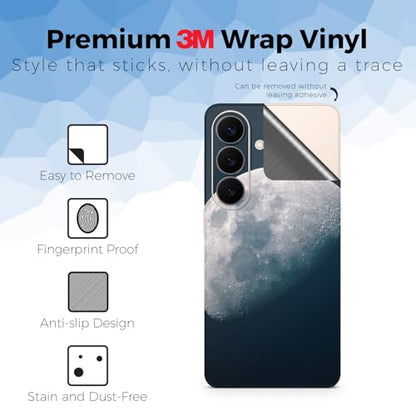 Glossy Glitter Phone Skin Compatible with Samsung Galaxy S26 - Moon - Premium 3M Vinyl Protective Wrap Decal Cover - Easy to Apply | Crafted in the USA by MightySkins - color: Moon, size: Galaxy S26 (Back Wrap), style: Glossy Glitter Finish