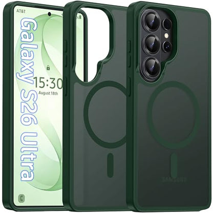 Oterkin Magnetic Samsung Galaxy S26 Ultra Case, Dark Green | Matte, Compatible with MagSafe, Frosted Translucent, Shockproof Anti-Scratch Slim Fit, Military Grade Protection - color: S26 Ultra-Dark Green, size: Galaxy S26 Ultra Case 6.9''