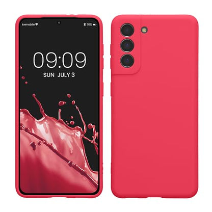 kwmobile Case Compatible with Samsung Galaxy S21 Case - Protective Slim TPU Phone Cover - Soft Matte Finish - Neon Pink - color: neon pink, size: Galaxy S21