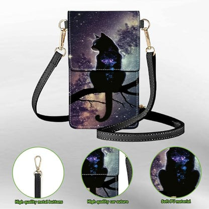 Small Crossbody Bags with Adjustable Shoulder Strap - color: Cat Nebula