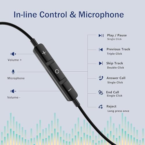 USB C Headphones for Samsung Galaxy S26 S25 S24 Ultra iPhone 17 16 Pro Max - color: Black