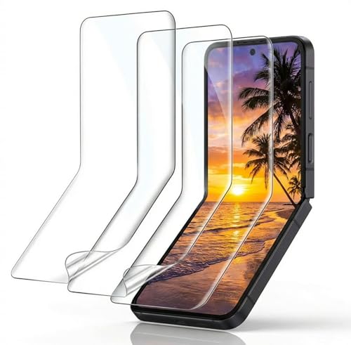 3 Pack for Samsung Galaxy Z Flip7 FE Screen Protector [Not Glass], Anti-Scratch, Compatible Fingerprint, Full Adhesive Flexible Film for Samsung Galaxy Z Flip7 FE - size: for Samsung Galaxy Z Flip7 FE