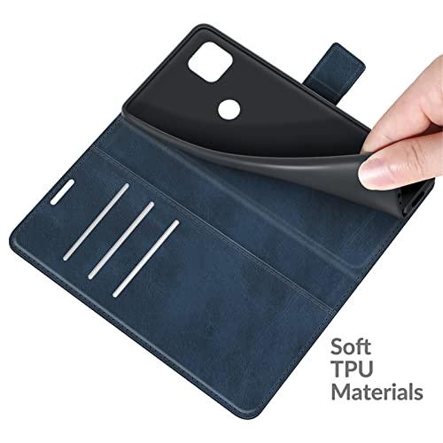 Flip Case for Motorola One 5G UW Ace Wallet Leather Magnetic Protective Cellphone Case for Moto One 5G Ace 2021 / Moto G 5G Folio Book Cover & Stand (Blue) - color: Blue