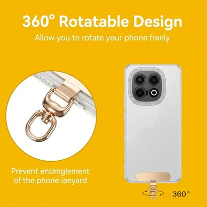 Xthrotsenk Rotatable Metal Lanyard Patch Cell Phone Lanyard Tab Phone Tether Tab Stainless Steel Phone-Lanyard-Tether-Tabs for All Full Cellphone Cases (3 Styles)