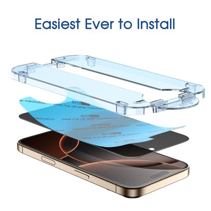 amFilm OneTouch for iPhone 16 Pro Max Privacy Screen Protector 6.9'' 2024 - size: 16P-6.9”
