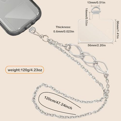 Crossbody Lanyard Strap, Durable Metal Cell Phone Chain, Universal Lanyard With Tether Tab, Detachable Chain Strap Compatible With Most Phone Bags and Purses - color: B