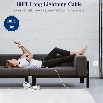 2Pack iPad Charger, 10FT Fast Charger iPad Cord with 12W USB Wall Charger - size: 2Pack 10FT