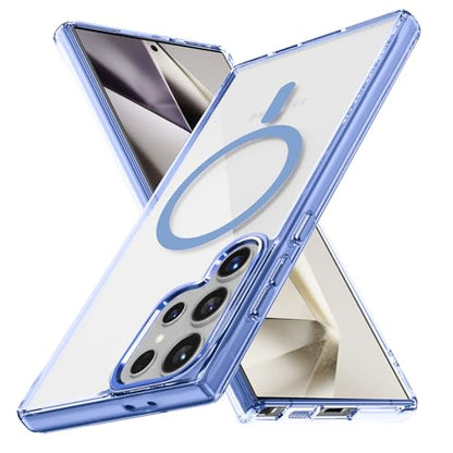 Lunivop for Samsung Galaxy s24 Ultra Case Hard [Compatible with Magsafe Wireless Charging] Yellowing Resistant Magnetic Cover Clear para S 24 Ultra 6.8 '' 5G 2024 Rugged Best Phone Cases Light Blue - color: Light Blue, size: Compatible with Samsung Galaxy